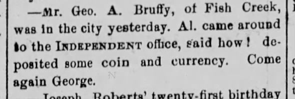 Bruffy. G. 1877. Fish Creek